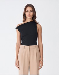 Forcast - Cici Bamboo Twist Shoulder Top