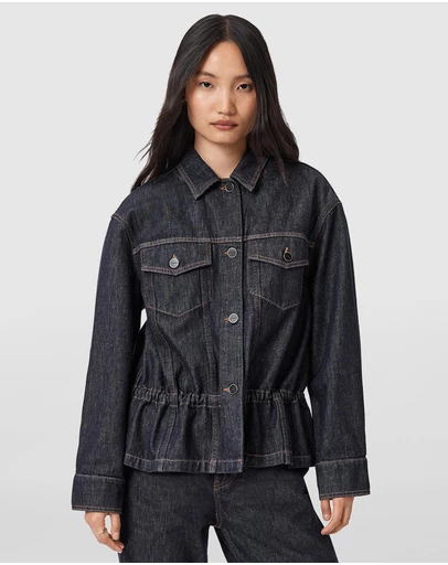 AllSaints - Denby Peplum Trucker Jacket