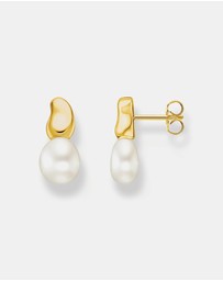 THOMAS SABO - THOMAS SABO Ear Studs with Freshwater Pearl Drop in Gold