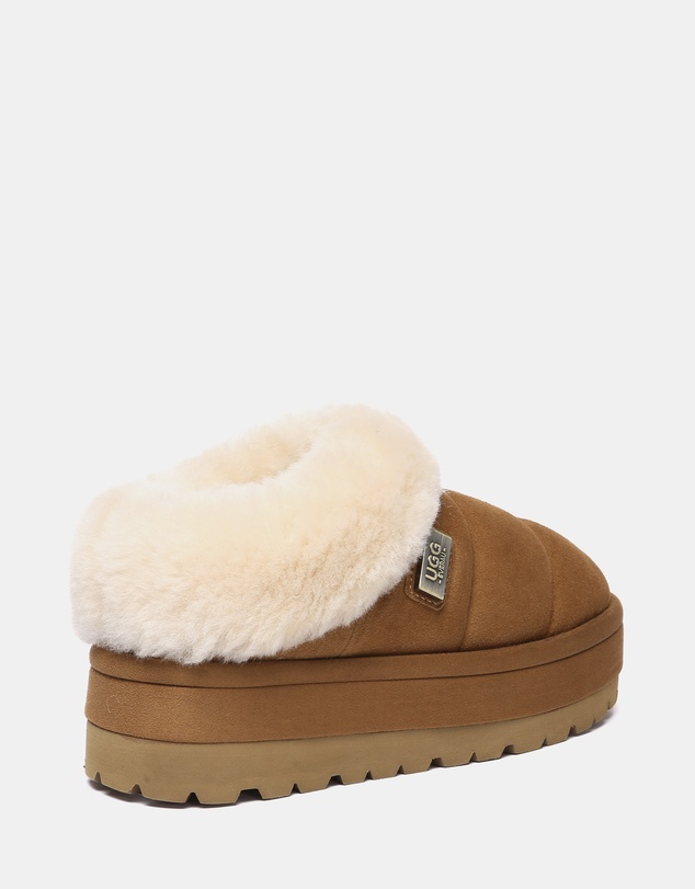 EVERAU - EverAU Ugg Ulrika Platform Sheepskin Upper House Shoes