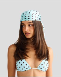 Vacay Swimwear - Havana Head Scarf Blue Polka