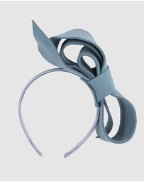 Max Alexander - Felt Blue Bow Fascinator