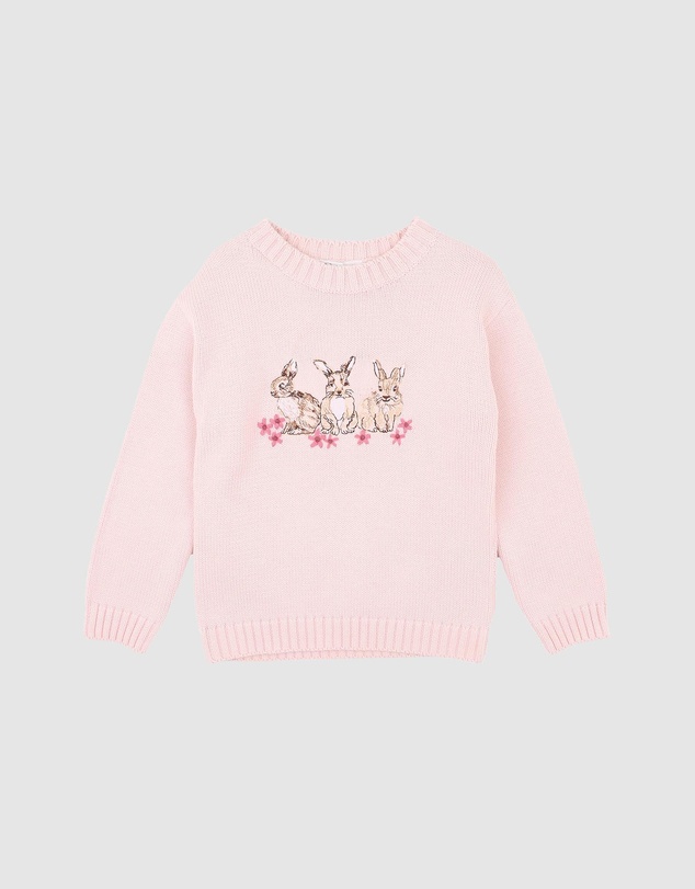 Bebe by Minihaha - Winnie Embroidered Bunny Knitted Jumper - Kids