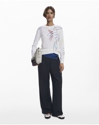 Desigual - Fine sweater with floral strokes