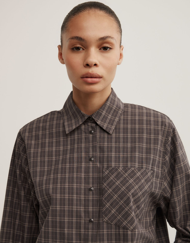 Witchery - Check Shoulder Pad Shirt