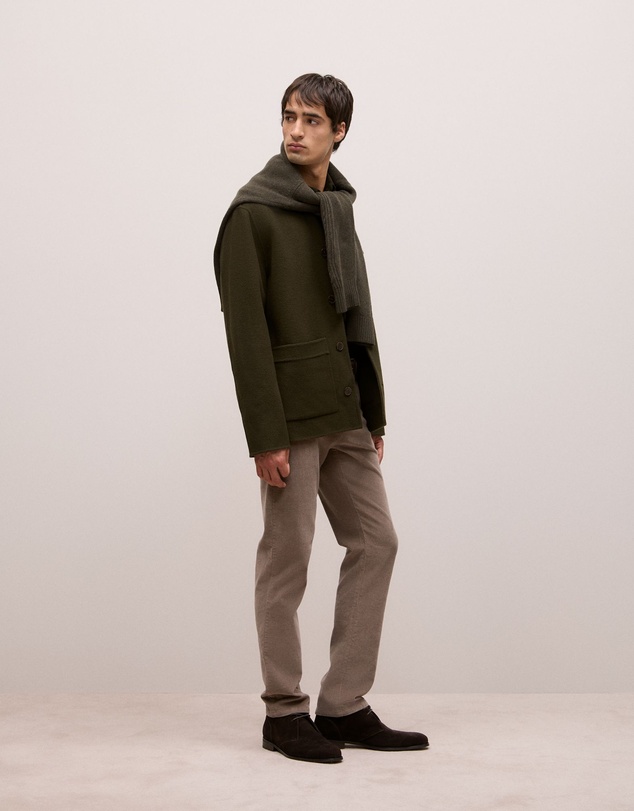 Trenery - Double Faced Wool Chore Jacket in Deep Forest