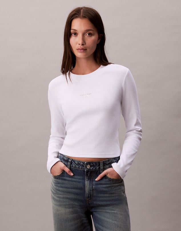 Calvin Klein Jeans - Monogram Logo Long Sleeve Baby Tee