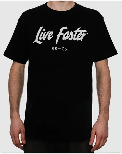 Killer Speed Co. - Killer Speed Co. Men Live Faster Tshirt Relaxed Fit Crew Neck Black