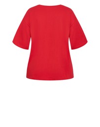 City Chic - Plus size Laid Back Monaco Tee - red