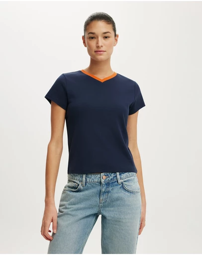 Cotton On - 90S Baby V Neck Tee