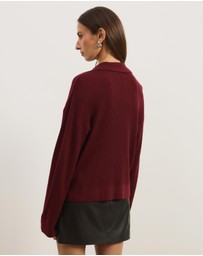 Atmos&Here - Eden Rib Collar Knit