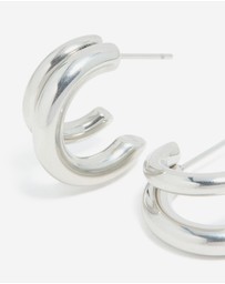 Lovisa - Waterproof Stainless Steel Double Illusion Open Hoop Earrings
