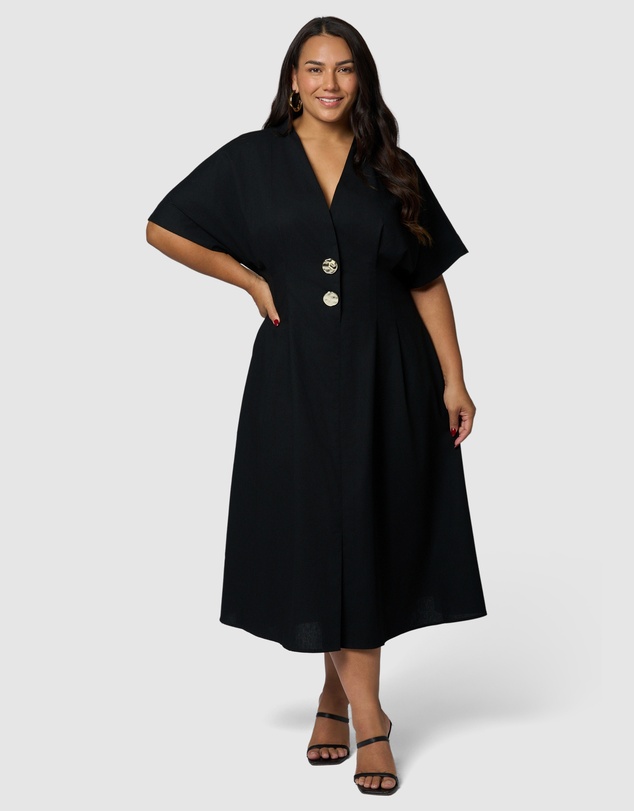 Something 4 Olivia - Blair Linen Midi Dress