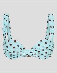 Vacay Swimwear - Rhodes Top Blue Polka