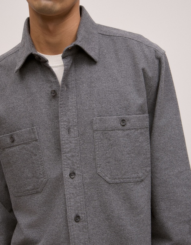 Trenery - Brushed Cotton Overshirt in Charcoal