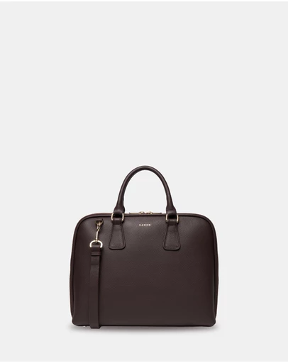 SABEN - Parker Leather Briefcase Cacao