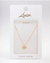 Lovisa - Gold Plated Sterling Silver Bow Pendant Necklace