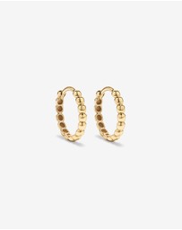 Michael Hill - 13.5mm Large Beaded Huggie Earrings in 10kt Yellow Gold