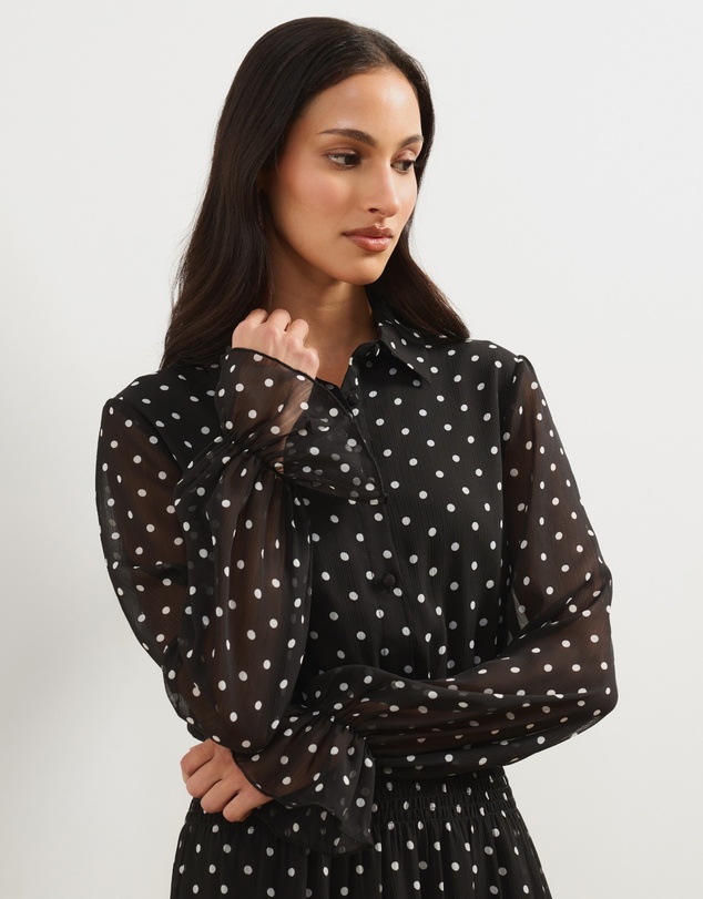 Atmos&Here - Button Through Shirred Waist Maxi Dress