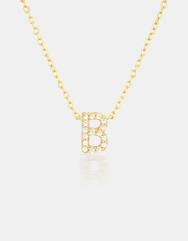 The Silver Collective - A-Z Letter Necklace - B