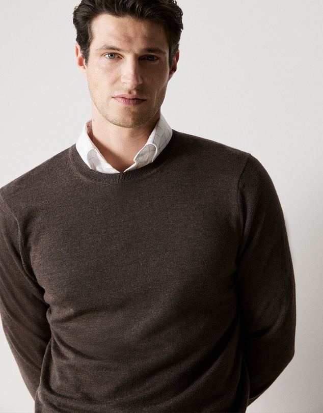 Trenery - Merino Crew in Chocolate