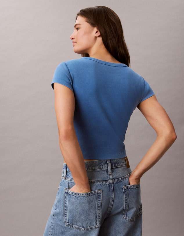 Calvin Klein Jeans - Woven Monologo Rib Crewneck Tee