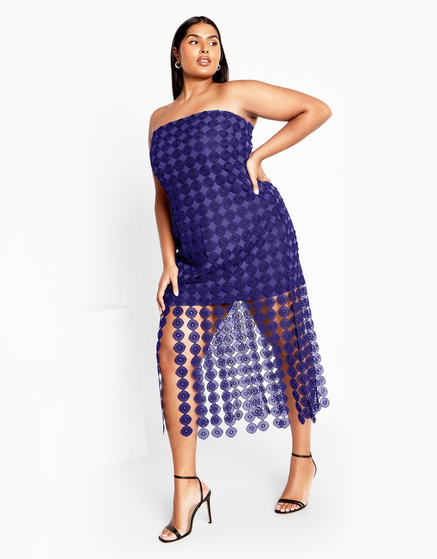 City Chic - Plus size Ebony Dress - cobalt