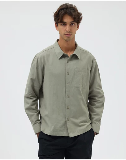 AERE - Boxy Fit Cotton Overshirt