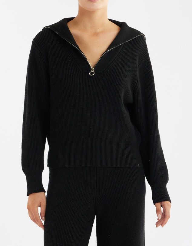 Amelius - Eline Knit Quarter Zip Polo