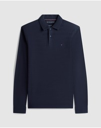 Tommy Hilfiger - Herringbone Jacquard Long Sleeve Polo Shirt
