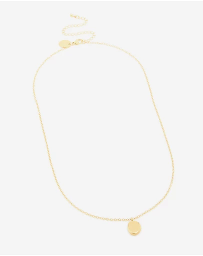 Lovisa - Waterproof Gold Plated Stainless Steel Oval Engravable Pendant Necklace