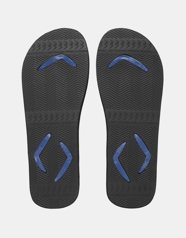 Boomerangz Footwear - Men's Navy/Black Thongs with arch support and 2 x interchangeable straps