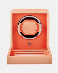 Wolf - WOLF Cub Seltzer Single Watch Winder with Cover Peach/Orange