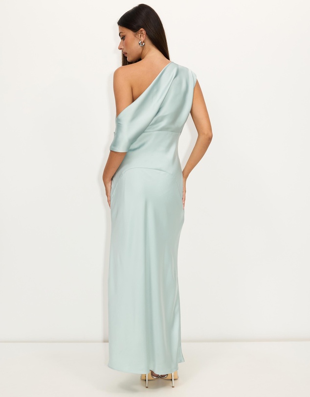 Dazie - Current Asymmetric Neckline Maxi Dress