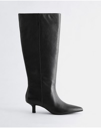 & Other Stories - Kitten Heel Leather Knee Boots