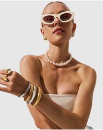 Nialaya Jewellery - Classic 8mm Round Bangle in Gold