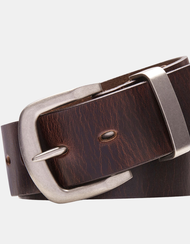 Buckle - Bronco. Australian Made Full Grain Natural Leather Belt. 38mm width.