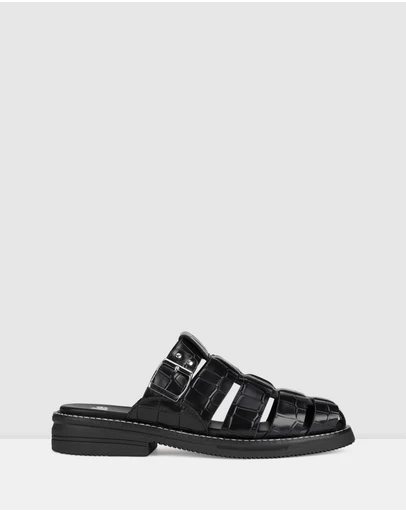 Rollie - Mule Fisherman Croc Flat