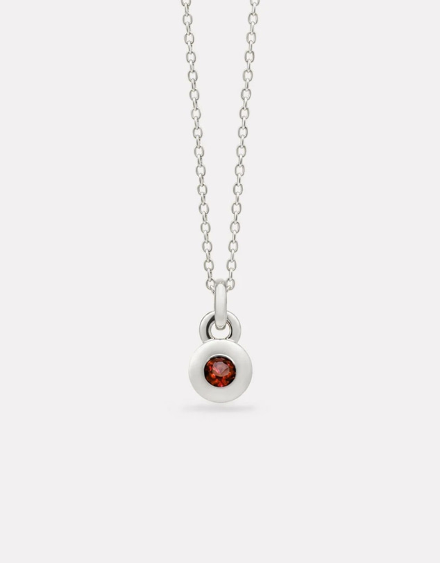 Najo - January Silver & Garnet Birthstone Necklace