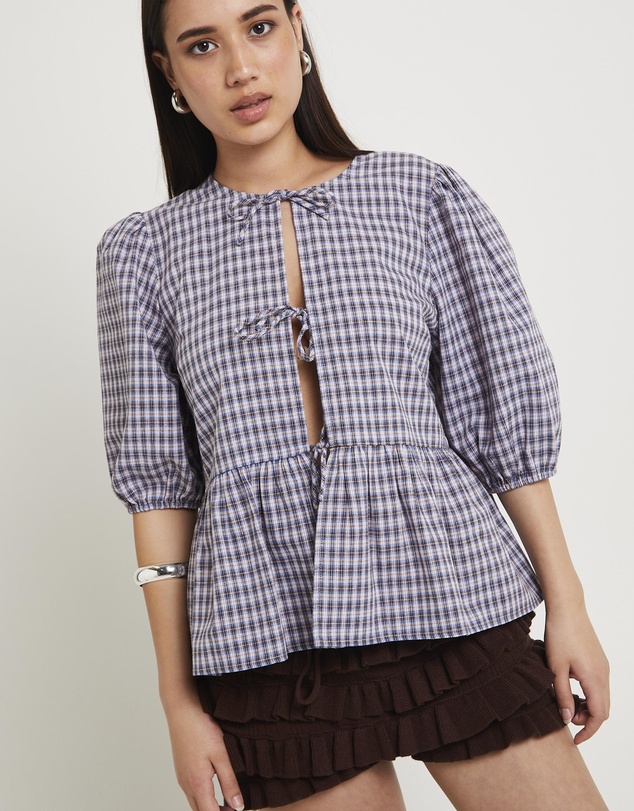 Subtitled - Delmar Check Frill Shirt