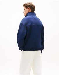 Tommy Hilfiger - Colour-Blocked Collar Terry Half-Zip Jumper