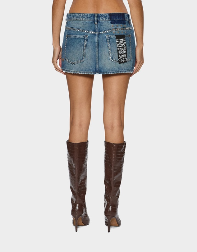 Ksubi - Micro Mini Skirt Texas Blue Studded