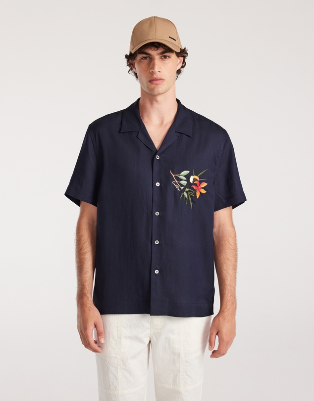 Calibre - Toucan Embroidery Short Sleeve Shirt Navy