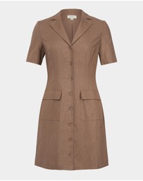 Forcast - Nia Button Linen Dress