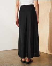 Atmos&Here - Celina Linen Blend Midi Skirt