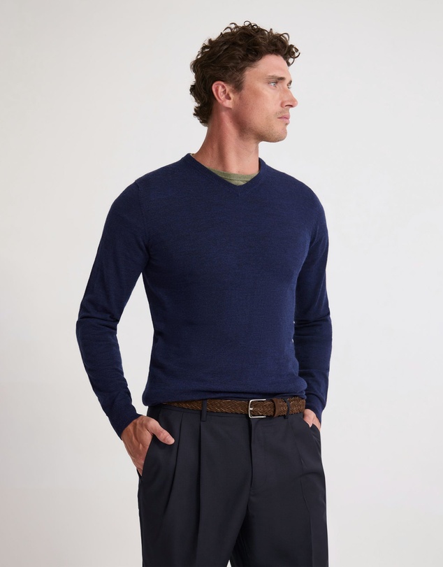 Oxford - Basic V-Neck Pure Wool Pullover