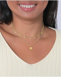 Elli Jewelry - Necklace Layer Sun 925 Sterling Silver Gold-plated