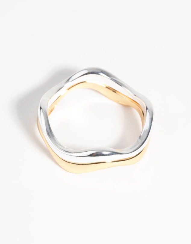 Lovisa - Gold & Silver Plated Weave Ring Set