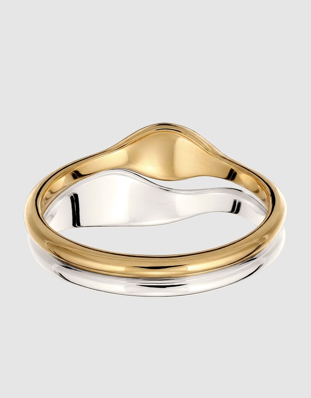 Elli Jewelry - Two-Tone Wave Ring Set in 925 Silver