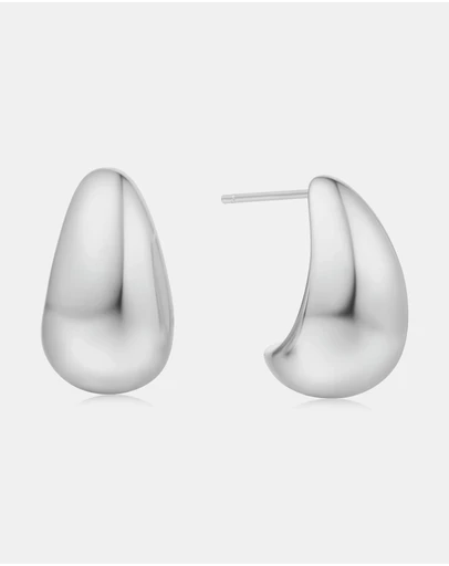 Ania Haie - Silver Bold Dome Hoop Earrings